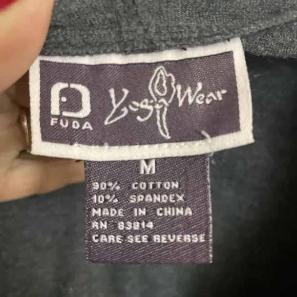 FUDA Women's Sport Hoody Active Wear Grey Yoga Sweeter Zip up Size M - Picture 7 of 9